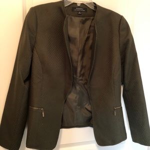 Tahari lined olive coloured jacket